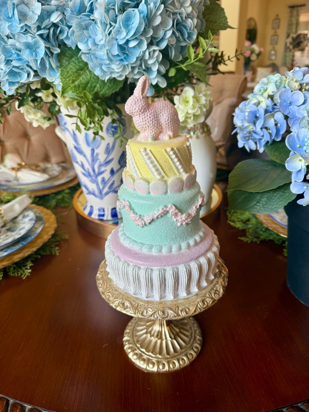 Cupcakes and Cashmere Easter Bunny Tiered Cake on Pedestal - Picture 2 of 2